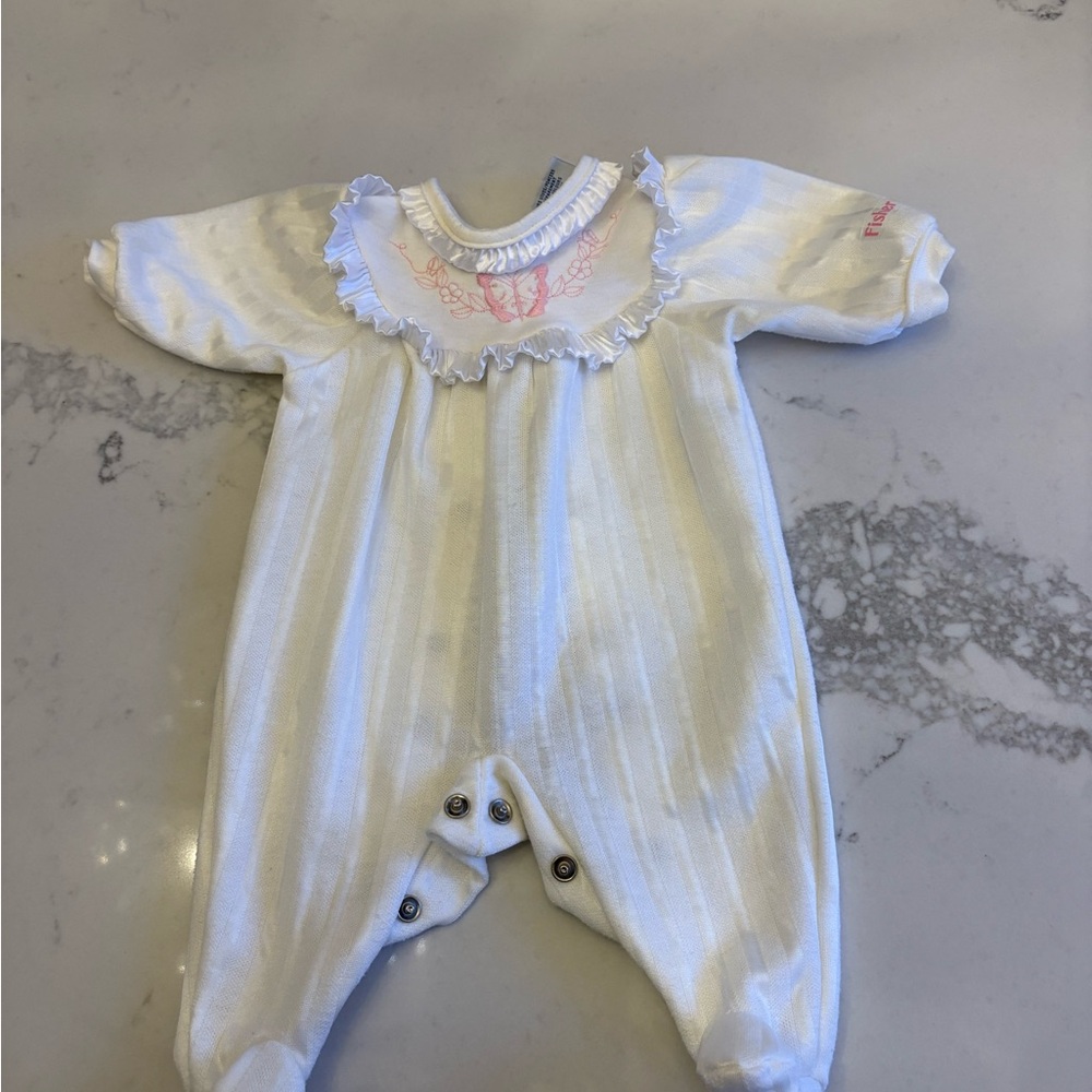 Vintage Fisher-Price Vintage White Ruffled Footie